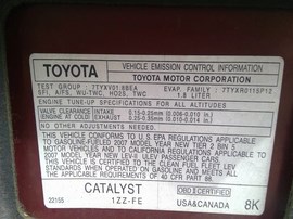 2007 TOYOTA COROLLA. LE MODEL, 1.8L. AT.  Z25250